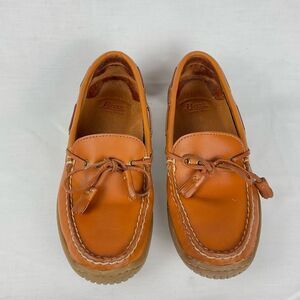 Bass Karen Brown Leather Tassel Loafer Sz 5.5 Classic Preppy Academia Shoes
